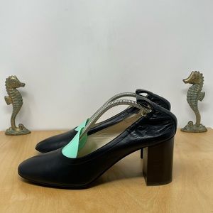 Everlane The Italian Leather Day Heel Black Size 8.5 Block Heel Rounded Toe